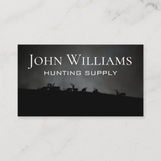 Deer Silhouette Hillside Night Business Card