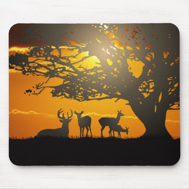 Deer Silhouette Mouse Pad (Front)