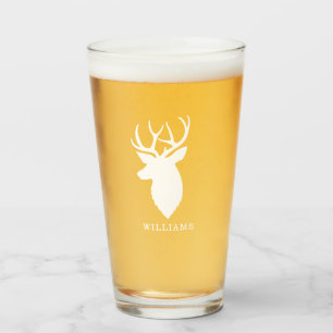 Deer Silhouette Personalized Glass