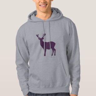 Deer silhouette Purple stag Forest animal Simple Hoodie