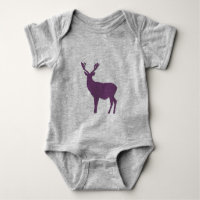 Deer silhouette Purple stag Simple elegant