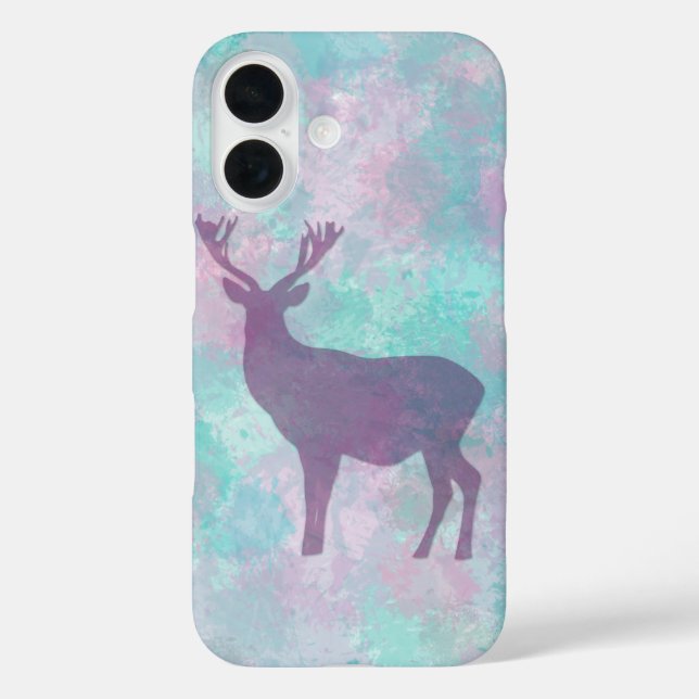 Deer silhouette Simple abstract Winter Cute Pastel Case-Mate iPhone Case (Back)