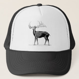 Deer skeleton trucker hat