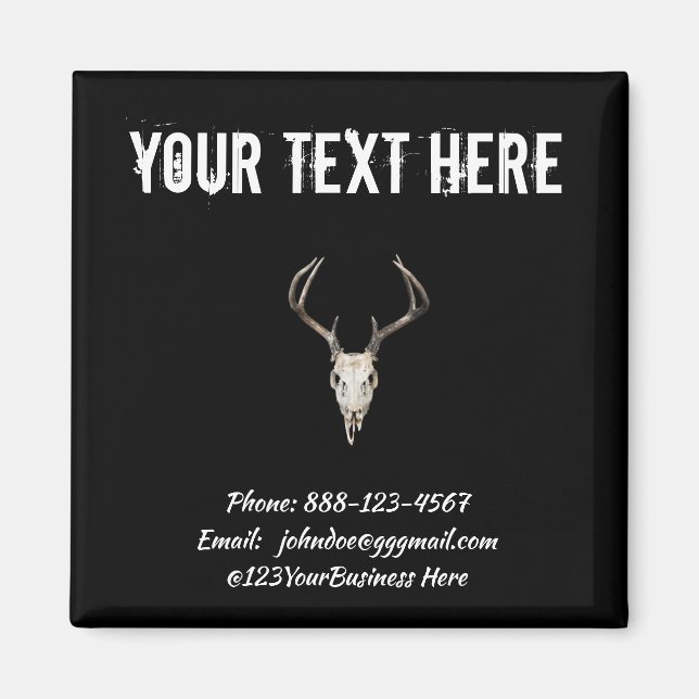 Deer Skull Business Card Magnet (Front)