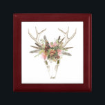 Deer Skull & Flowers Gift Box<br><div class="desc">Deer Skull & Flowers I by Naomi McCavitt. Features a deer skull with flowers and feathers placed on its head.</div>