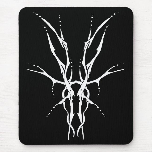 Deer Skull Tribal Design for deer Hunters white Mouse Pad (Front)
