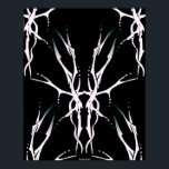 Deer Skull Tribal Design for deer Hunters white Poster<br><div class="desc">Make a bold statement with this unique, intricately detailed Deer Skull Tribal Design. Featuring a striking black and white image, this artwork reimagines the classic hunting trophy with a dark, modern edge. Perfect for deer hunters looking for gear that stands out from the traditional camo, this "scary-cool" tribal aesthetic adds...</div>