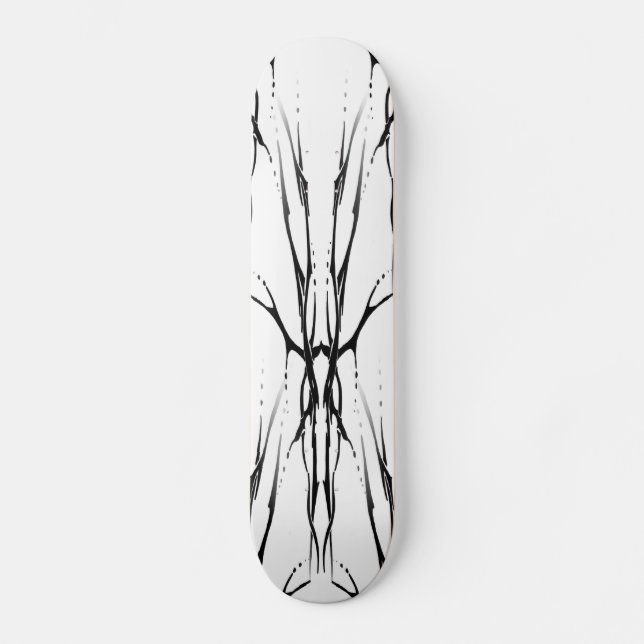 Deer Skull Tribal Tattoo Design Digital Mirror Skateboard (Front)