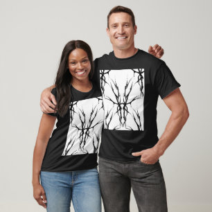 Deer Skull Tribal Tattoo Design Digital Mirror T-Shirt