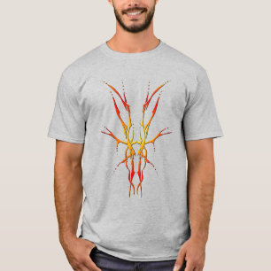 Deer Skull Tribal Tattoo - red T-Shirt
