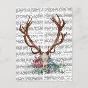 Deer Skull With Flowers 2 Postcard