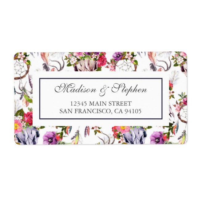 Deer Skulls, Flowers & Dream Catchers -  Wedding (Front)