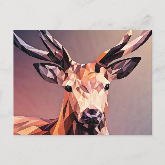  Deer Small Poly Art Design-54655 Postcard (Front)