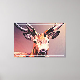 Deer Small Poly Art Design  Canvas Print