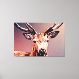 Deer Small Poly Art Design Canvas Print