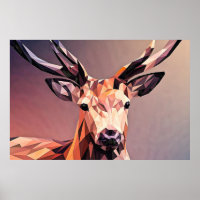 Deer Small Poly Art Design 