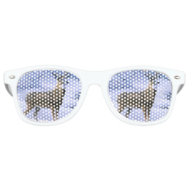 deer snow River Square Retro Sunglasses (Front)