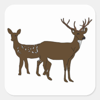 Deer Square Sticker