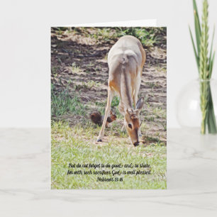 Deer Squirrel Sharing Christian Thank You Card