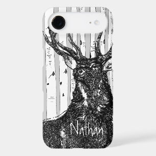 Deer/Stag Birch Tree Personalise iphone 5 Case