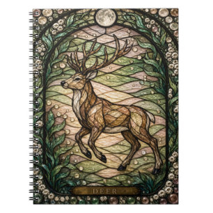 Deer / Stag Dawn Woodland Illumina Stained Glass Notebook