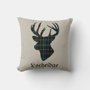 Deer Stag Head Scottish Tartan Personalised Cushion