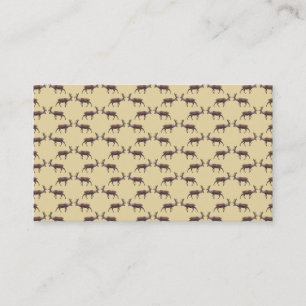 Deer Stag Pattern on Beige. Business Card