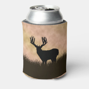 Deer Stag Silhouette Landscape Scenery Hunting Can Cooler