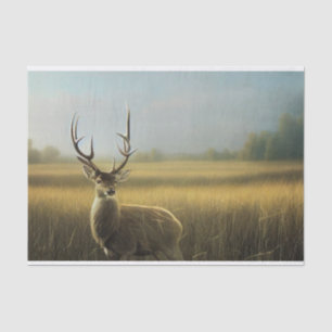 Deer Stag standing in Field of Grass Decoupage Tis Tissue Paper