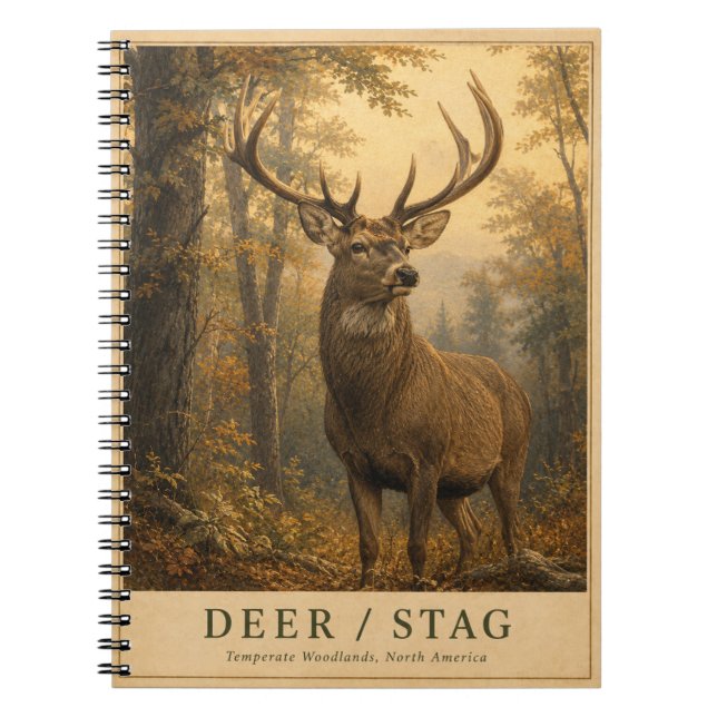 Deer Stag Woodlands VINTAGE Notebook (Front)
