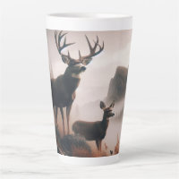 Deer Standing Majestically in Misty Mountain 