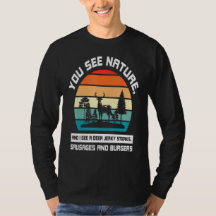 Deer Steak Retro Sunset T-Shirt