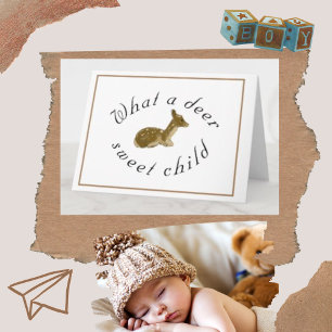 Deer Sweet Child Woodland Baby Shower Card