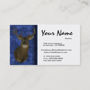 Deer Taxidermy Business Cards ~ Blue