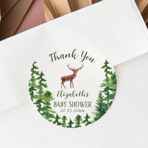 Deer Thank You  Classic Round Sticker