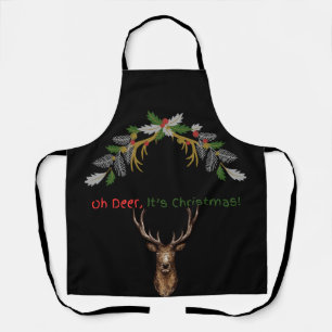 Deer Themed Christmas Apron