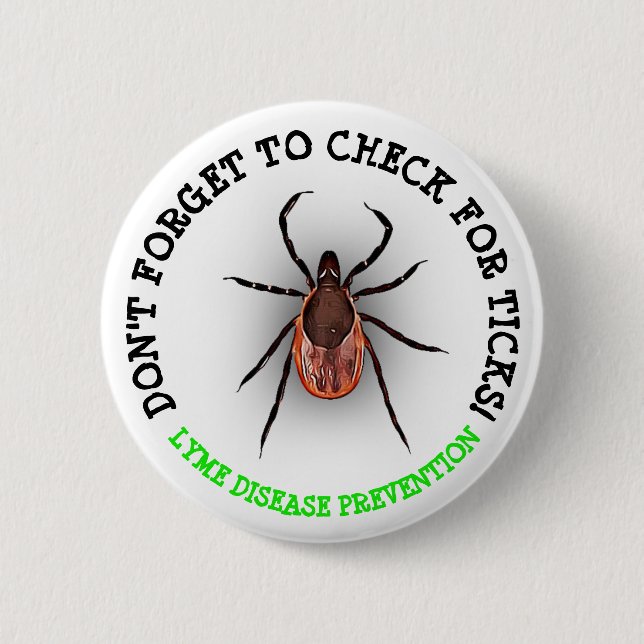Deer Tick Lyme Disease Awareness Button (Front)