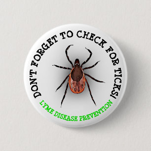 Deer Tick Lyme Disease Awareness Button