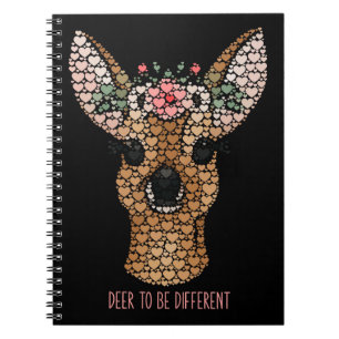 Deer to be Different Doe 6x9 Spiral Notebook