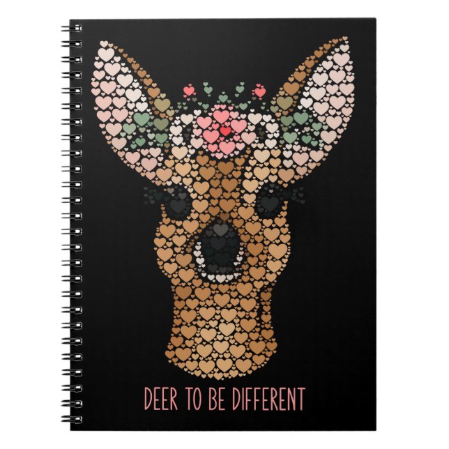 Deer to be Different Doe 6x9 Spiral Notebook (Front)