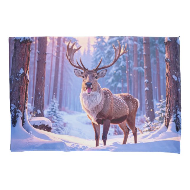 Deer To Santa's Heart - Reindeer Pillowcase (Front)