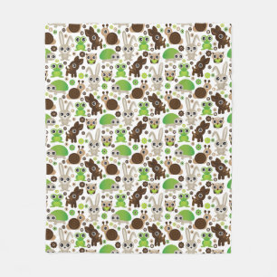 deer turtle bunny animal wallpaper fleece blanket