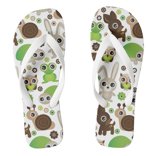 deer turtle bunny animal wallpaper jandals (Footbed)