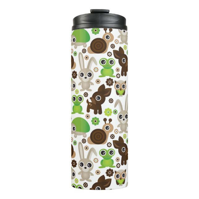 deer turtle bunny animal wallpaper thermal tumbler (Front)