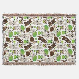 deer turtle bunny animal wallpaper throw blanket
