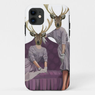 Deer Twins in Purple Dresses.jpg Case-Mate iPhone Case