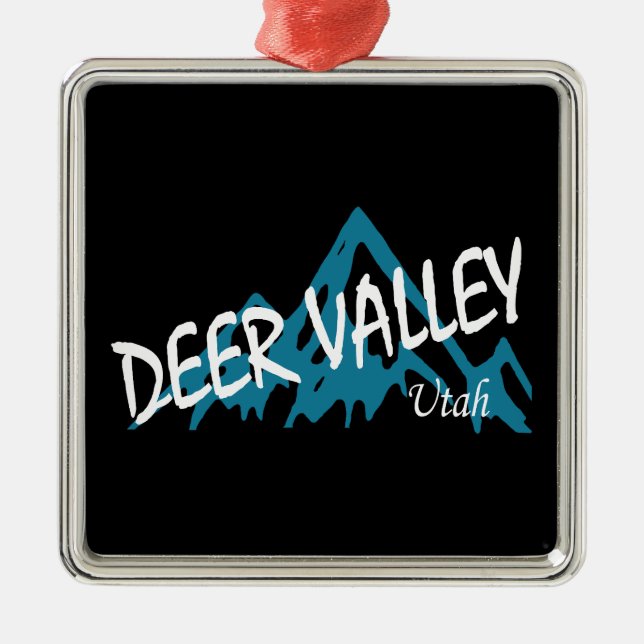 Deer Valley Mountains Metal Tree Decoration (Front)