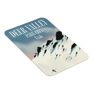 Deer Valley, park city, Utah, ski poster Magnet