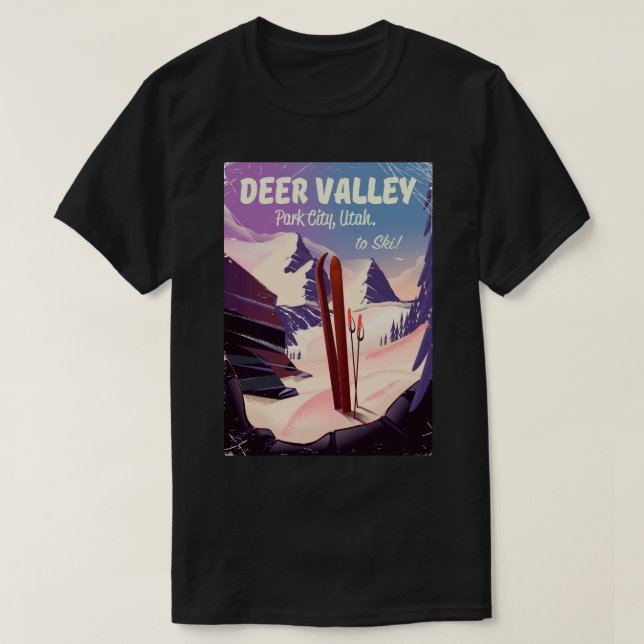 Deer Valley, Park City, Utah, Ski travel poster. T-Shirt (Design Front)