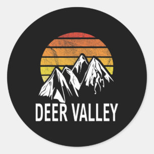 Deer Valley Park City Utah Usa Ski Resort Snowboar Classic Round Sticker